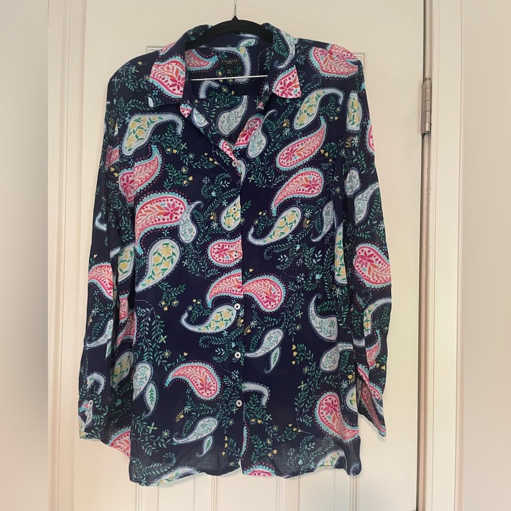Talbot’s cotton button down blouse